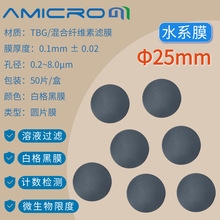 25mm水系膜0.45um微米黑色网格膜 计数用格栅微孔滤膜间格膜 50片