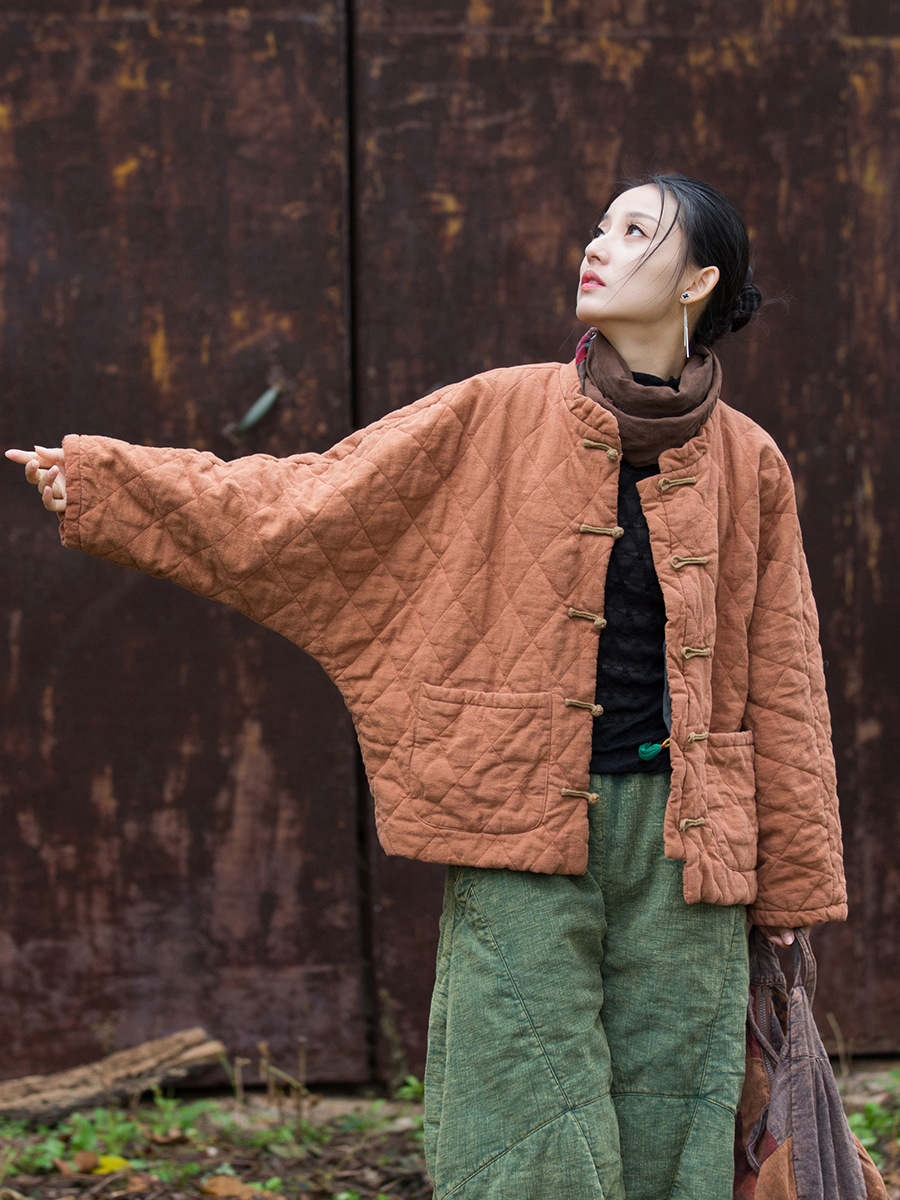 Chaqueta Acolchada para Mujer de Ramio y Algodón Térmica para Invierno