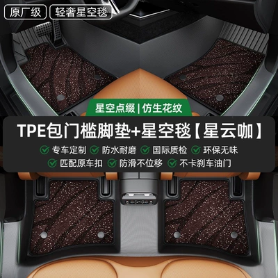 models, carpet mats, Universal Foot Pad - upgraded-threshold-protection-tpe-double-layer-floor-mats-coffee-colored-starry-sky-carpet-please-leave-a-message-with-the-car-model-and-year