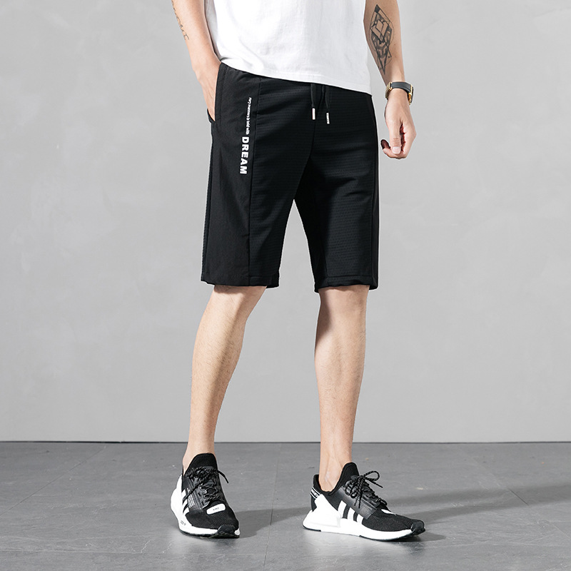 2021新款空调网眼裤男式休闲五分裤冰丝时尚潮流运动跑步沙滩短裤|ms