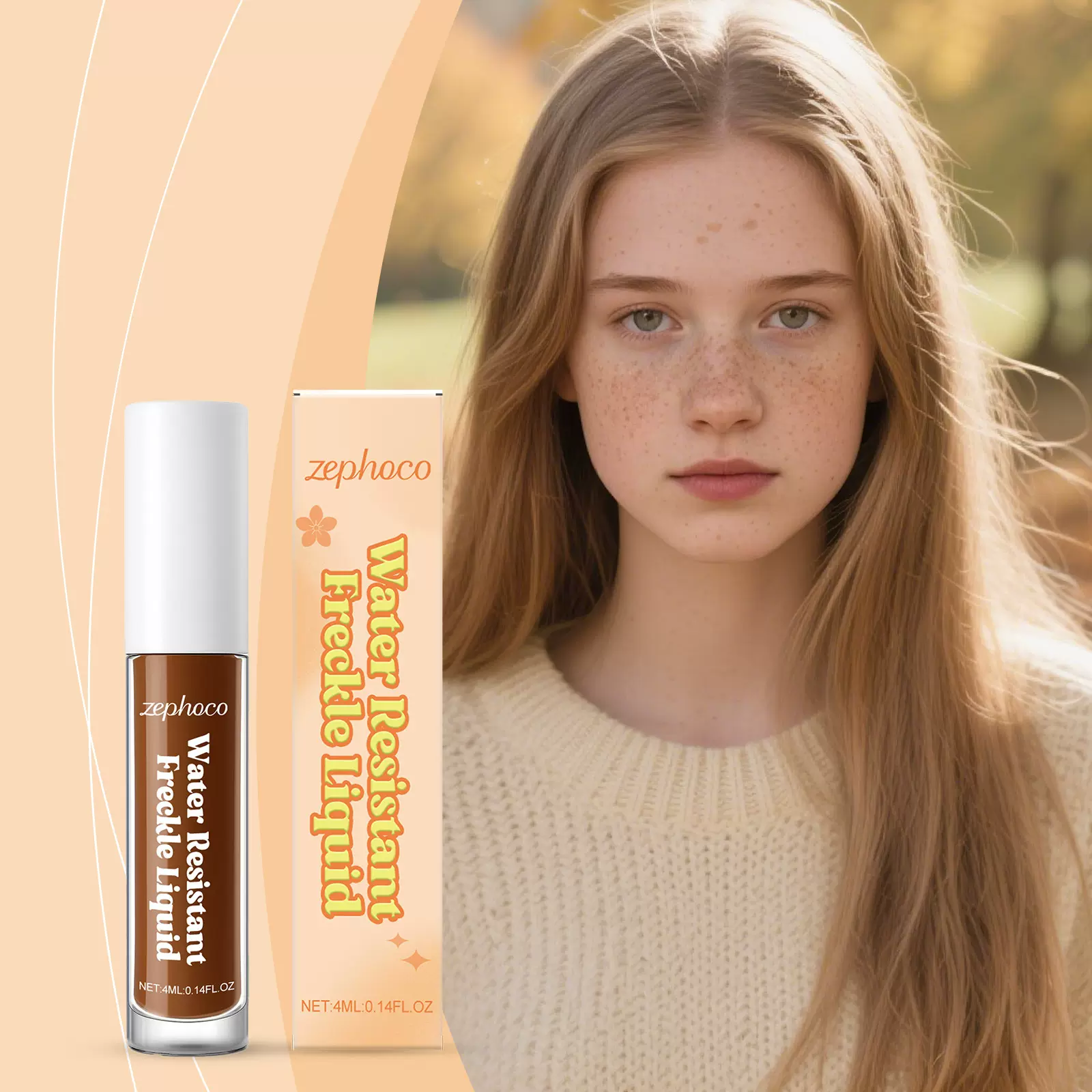 zephoco面部雀斑笔 笔触顺滑易上色打造自然仿雀斑妆容彩绘化妆笔