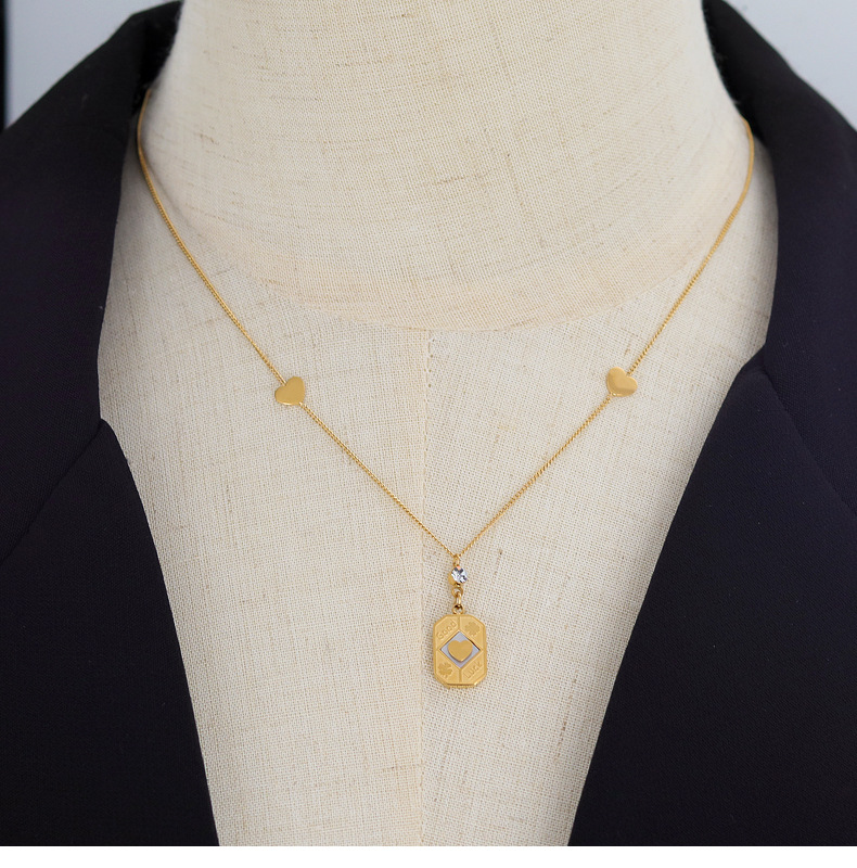 Fashion Heart Shape Titanium Steel Pendant Necklace Colorza_colorza_4