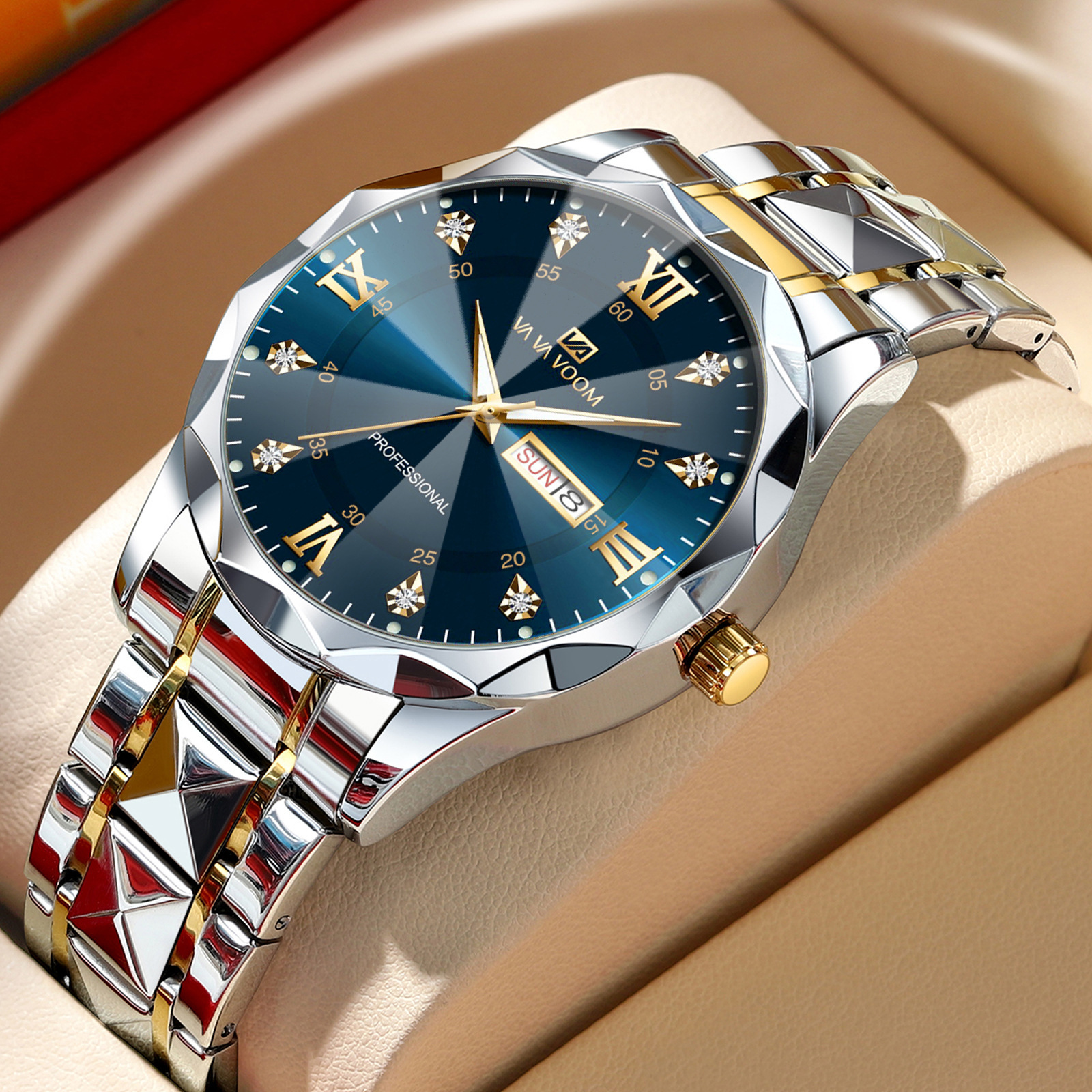 Men's Waterproof Fashion Diamond-Shaped Watch