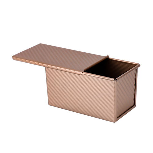 Golden Carbon Steel Wavy-Lined Bread Box Baking Tool Toast Pan Bread Mold Toast Baking Cake Mold