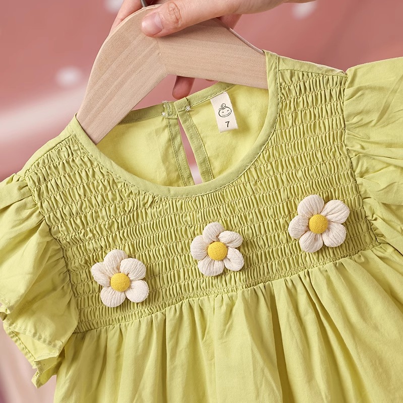 Maglietta per bambole da bambina, estate 2024, set da due pezzi, versione coreana, top per bambini, pantaloni antizanzara sottili_voghion.com