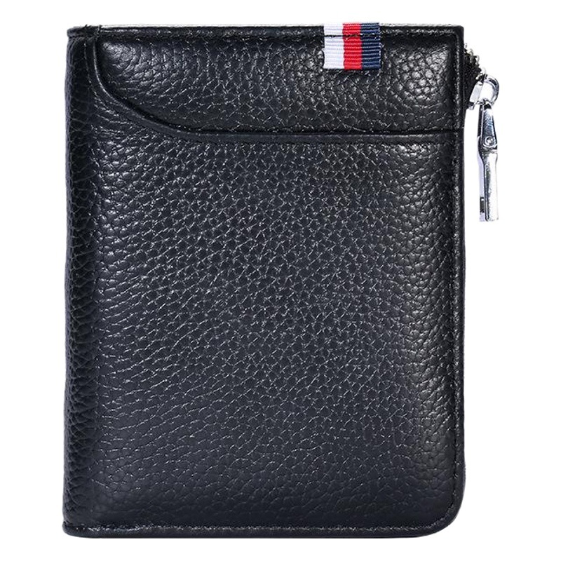 Moda Nueva RFID Cartera de cuero de los hombres cartera corta titular de la tarjeta de vaca antirrobo cepillo titular de la tarjeta de la cartera de la licencia de conducir