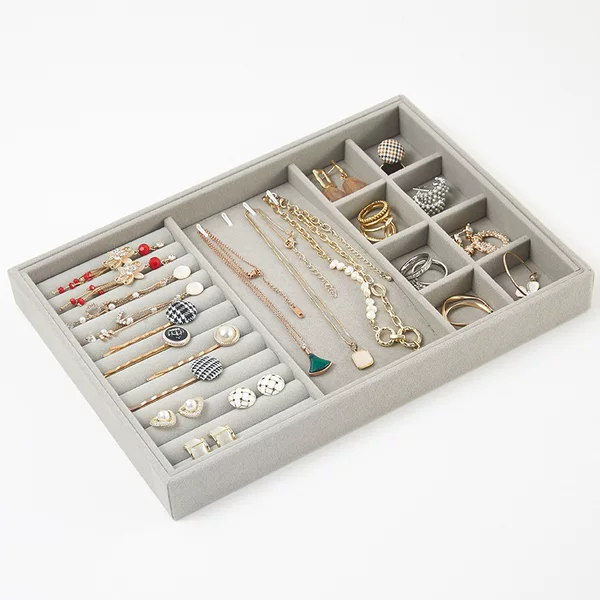 28cm Tray Flannel Large Jewelry Tray Earrings Earrings Jewelry Storage Box Ring Box