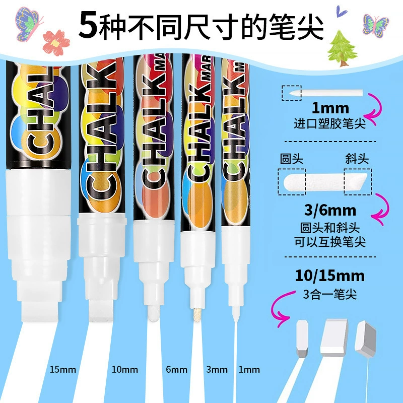 Люблю писать плакаты с белым жидким мелом, стираемые ручки для граффити, рекламные флуоресцентные ручки для досок, без пыли и грязных рук.