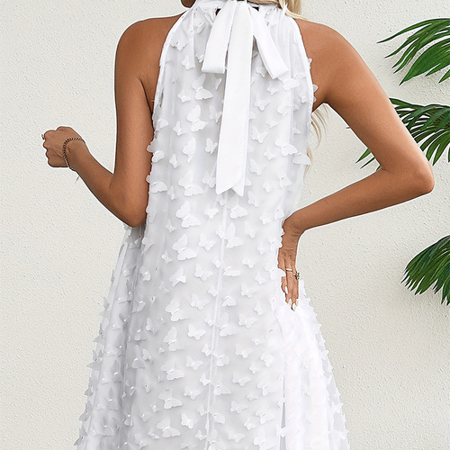 New Fresh Butterfly Shoulder French Dress Double Layer Loose Shoulder Elegant Sleeveless Women's Dress