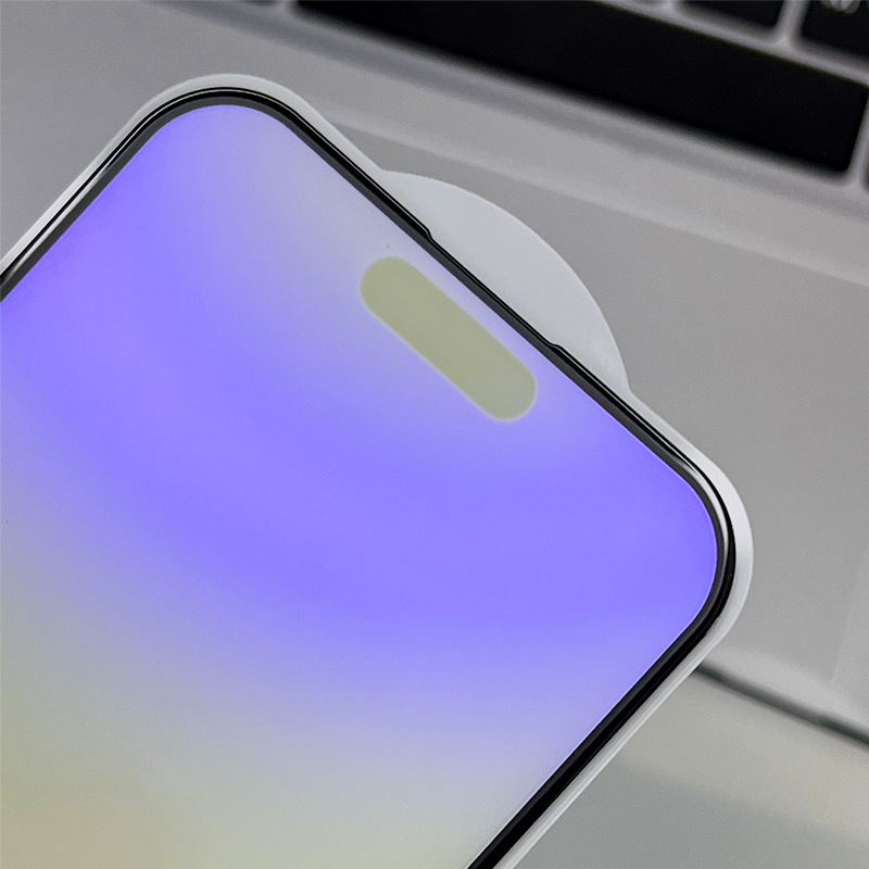 Aplicable Apple iPhone13PRO 16 película templada mate borde brillante luz violeta 15 13 12 14 película mate