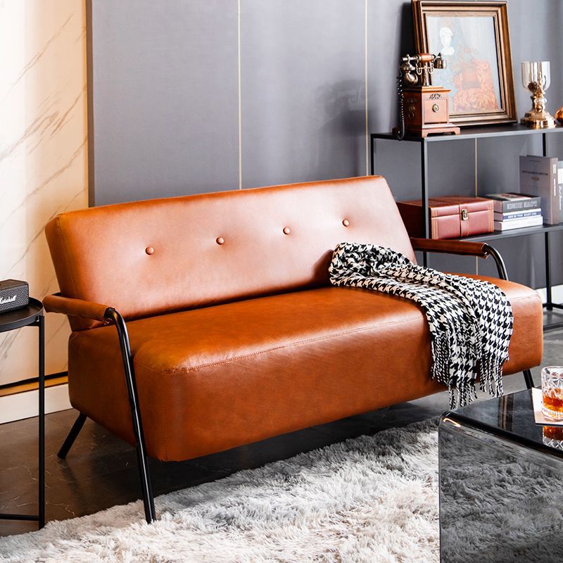 Sofa for Small Apartments, Nordic Minimalist Modern Internet Celebrity Simple Japanese-Style Rental Single or Double Leather Art Living Room Sofa