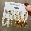 Fracus's Earrings Set Pearl Crystal Stud Earrings
