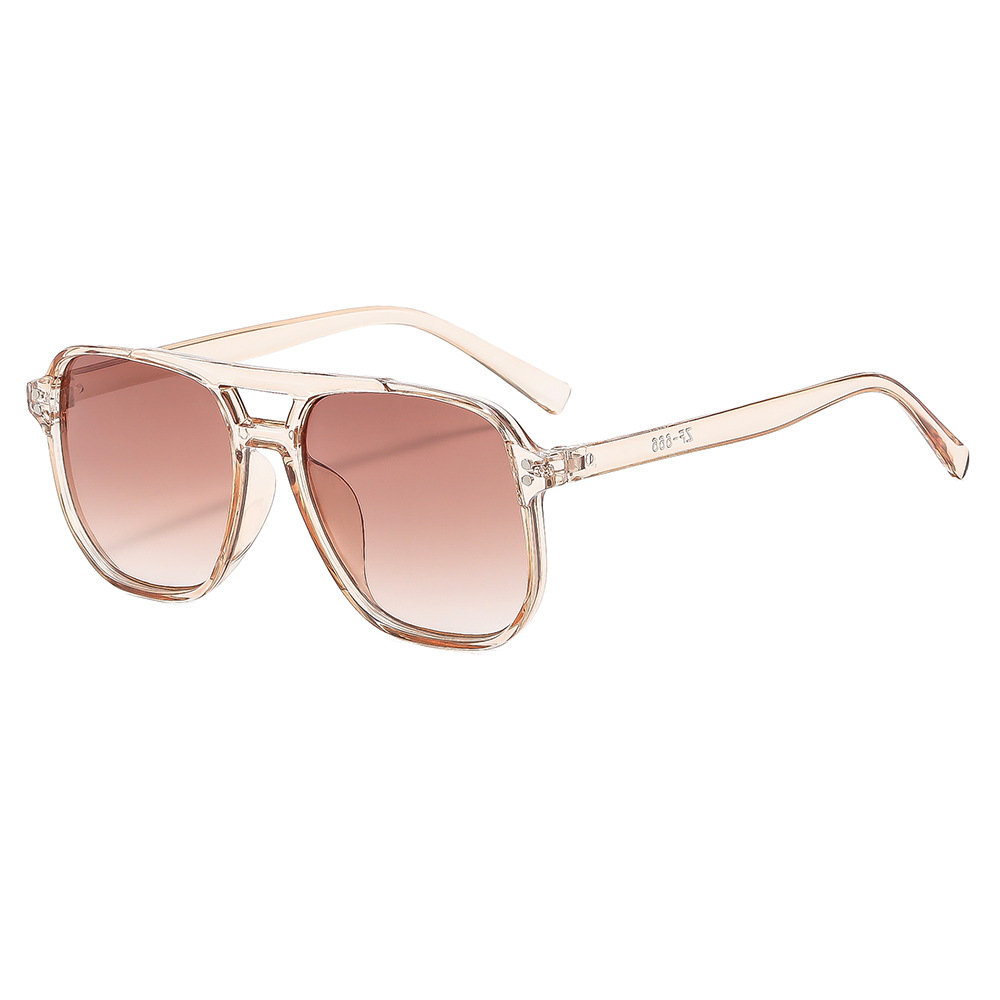 Gafas de sol vintage de doble puente, estilo transfronterizo, modernas y sencillas, con montura grande y lentes de estilo oceánico.