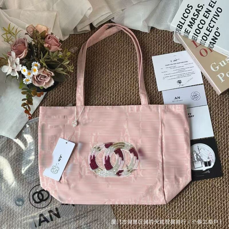 Cross-Border Member Gift Letter-Printed Large-Capacity Canvas Tote Bag Ins-Style High-End Handbag Computer Bag