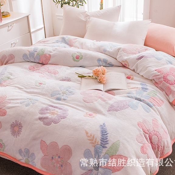 供应双面雪花绒面料 刮底印法兰绒 珊瑚绒布 厂家直销