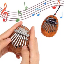 8音迷你拇指琴卡林巴实木水晶透明五指琴便携初学者手指琴乐器式