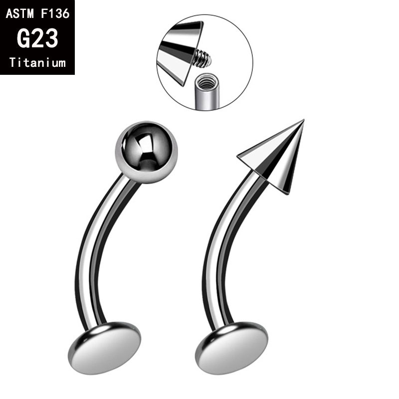 Pointed titanium steel lip stud product view