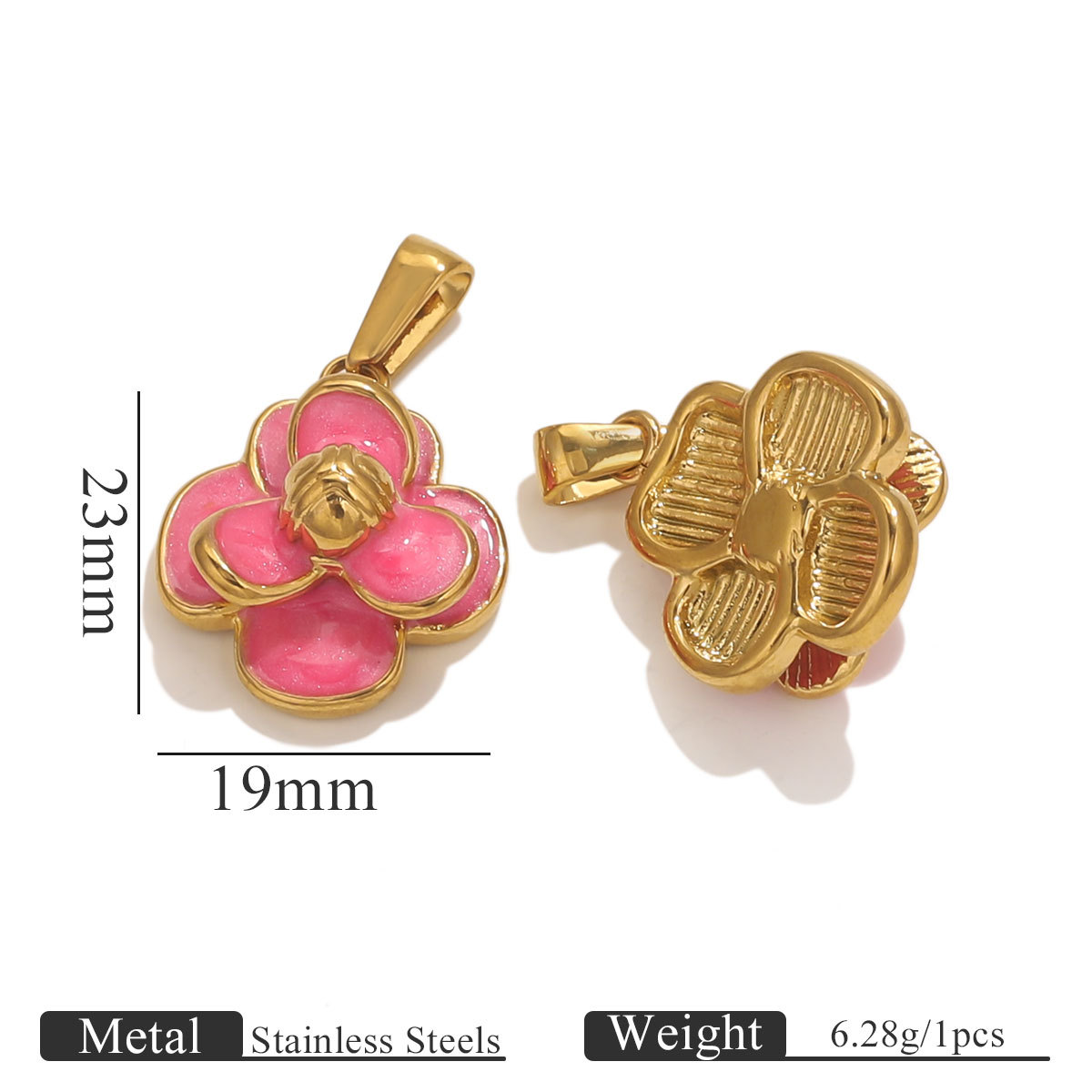 Acero inoxidable ins viento esmalte goteo de aceite multi-estilo colgante de color vacío preservación de color DIY collar joyas accesorios al por mayor