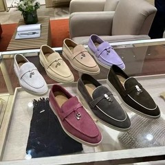2025春秋真皮乐福鞋女流苏扣一脚蹬懒人鞋老钱风百搭平底休闲单鞋