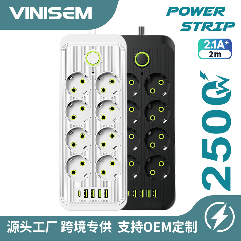 EU-USB enchufe ruso con interruptor de 8 agujeros enchufe de oficina comercio exterior transfronterizo al por mayor doméstico