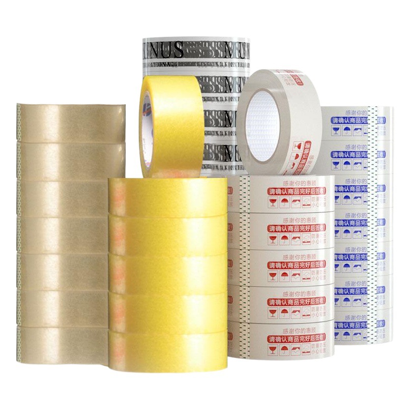 Cinta ancha beige transparente al por mayor cinta de advertencia de embalaje expreso logo cinta de sellado de rollo grande