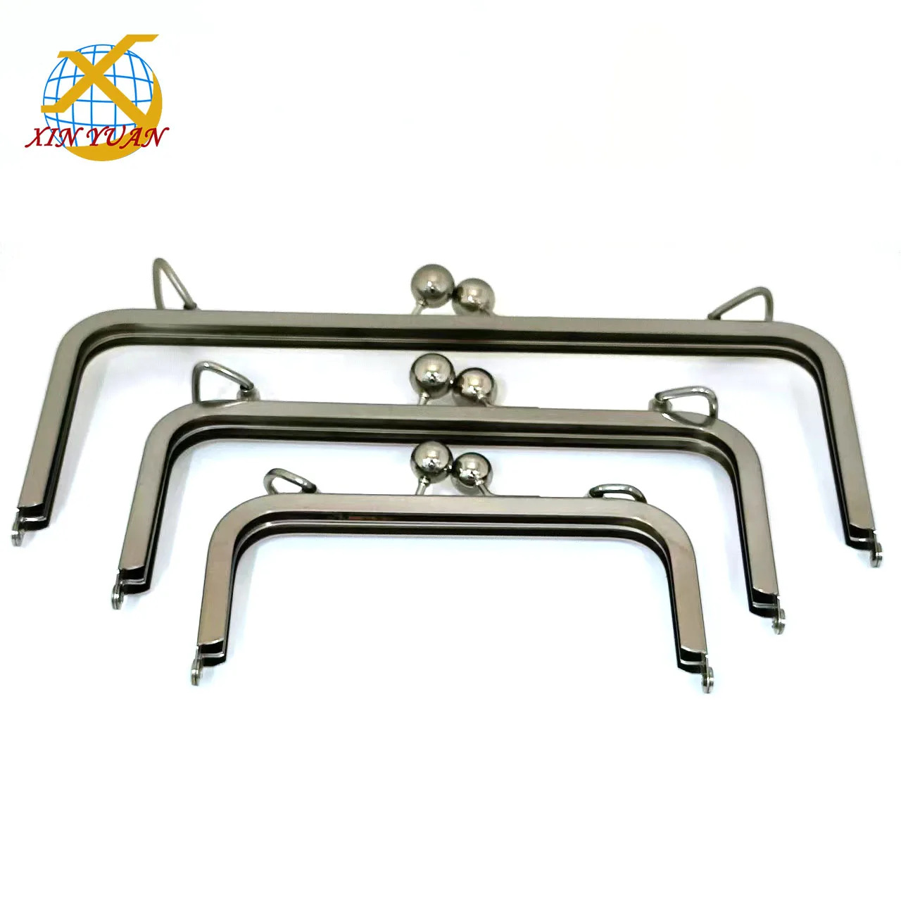 厂家供应双耳黑色五金银钱包铰,铁铰， 半圆口架