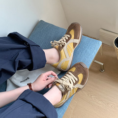 首谷巨好看德训鞋女2025新款早秋显脚小真皮轻便防滑不累脚阿甘鞋