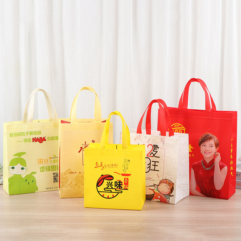 Bolsa de mano de tela no tejida impresa en color clase de capacitación bolsa de embalaje de comida para llevar bolsa de compras de snack de gran capacidad de supermercado image 1