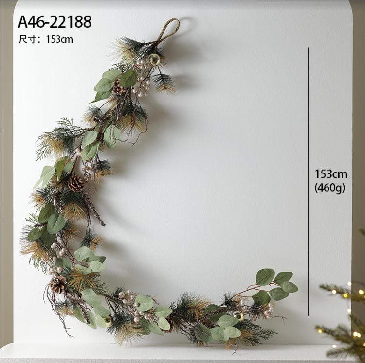 Decoraciones navideñas, accesorios de tiro, colgador de pared navideño, corona navideña nórdica, puerta, colgador de ratán, decoración de la escena de la ventana