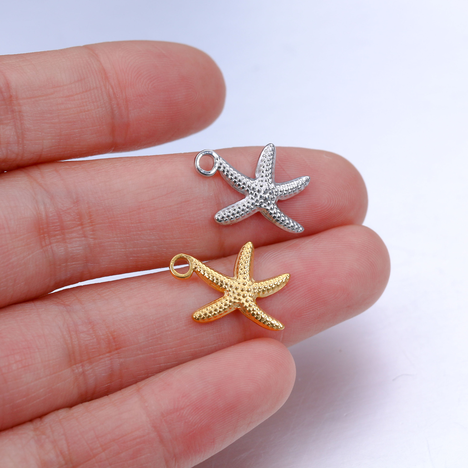 Polished Finish A Pack Of 3 18*14mm 304 Stainless Steel Starfish Polished Pendant