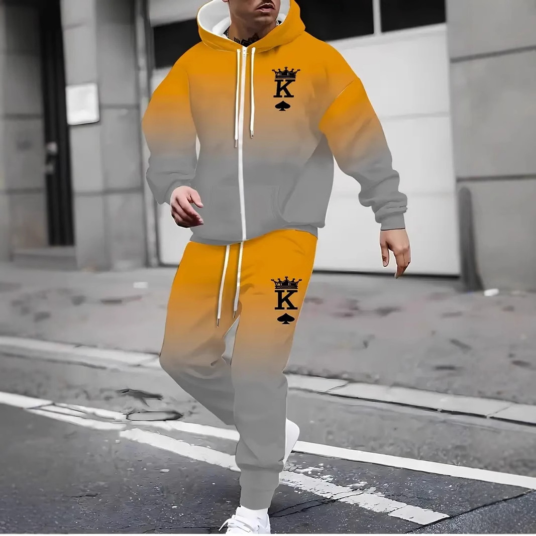 Camping al aire libre ligero y cómodo cremallera chaqueta de manga larga pantalones hogar suelto diario de dos piezas MF008-ML1