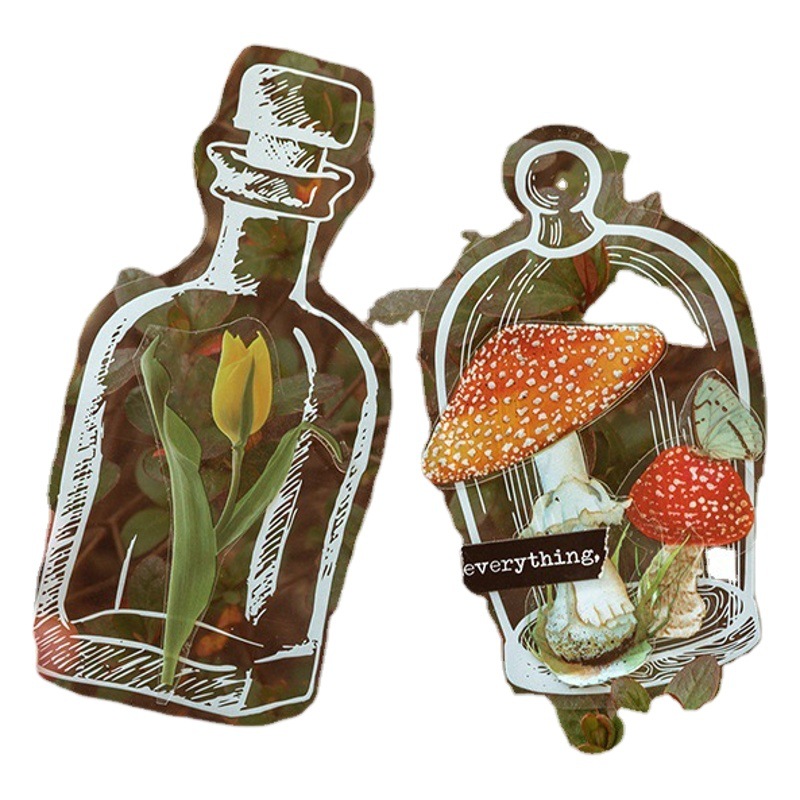 Tangshi PET etiqueta paquete utensilios Museo serie simple Diario transparente pegatinas decorativas 20 unidades en 6 tipos