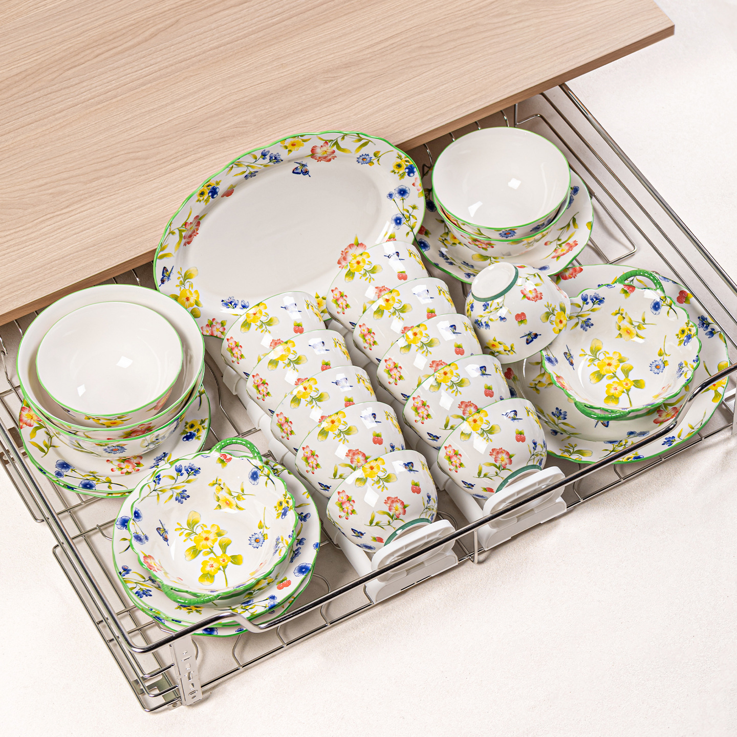 Hua Yu serie de cubiertos de cerámica de color esmaltado exquisito conjunto de platos de cerámica doméstica platos de sopa platos platos set image 4