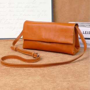 J6 Genuine Leather Women's Bag Niche High-End Bag Shoulder Bag Diagonal Cross Bag First Layer Cowhide Retro Armpit Bag 6599