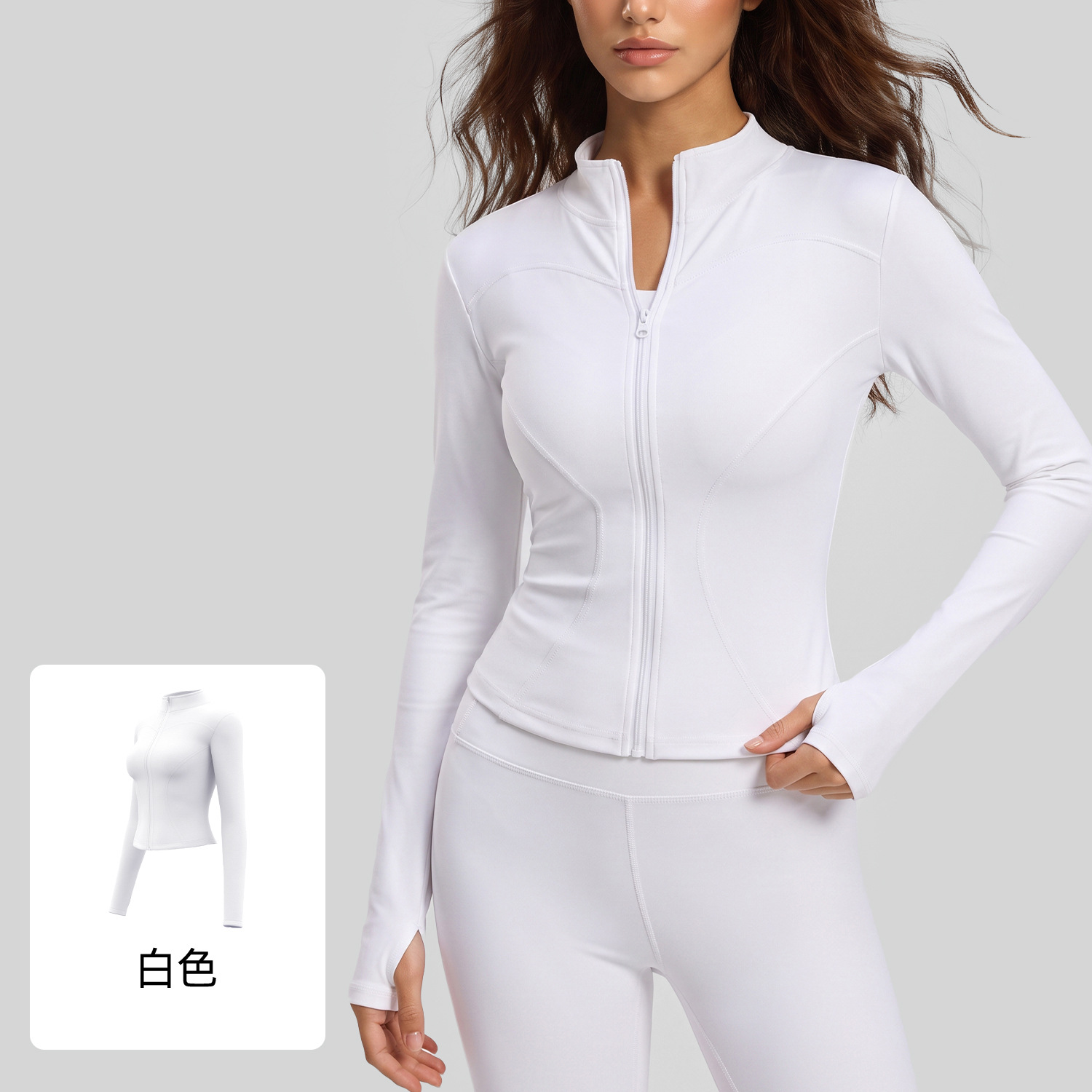 Ropa Deportiva Juyitang, Prendas Exteriores Ajustadas y Moldeadoras de Manga Larga para Yoga, Running, Fitness y Deportes para Mujer