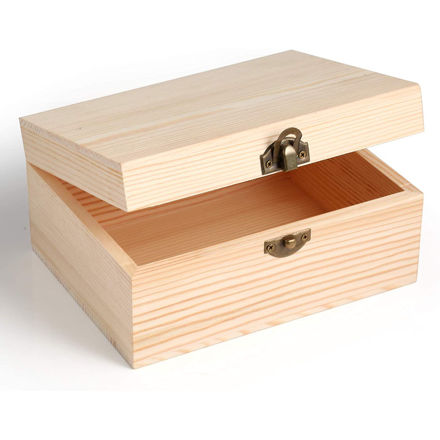 천연 소나무 나무 상자 DIY 수제 나무 상자 예술 취미 보석 상자 보관 주최자