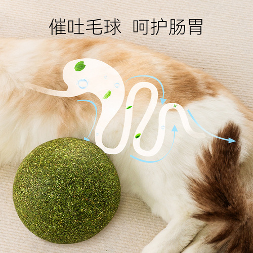 Giant catnip ball toy for cats, Mu Tian Miao promotes digestion and excretion, hair ball for adult cats and kittens, cleans teeth and amuses the cat ball for self-pleasure
