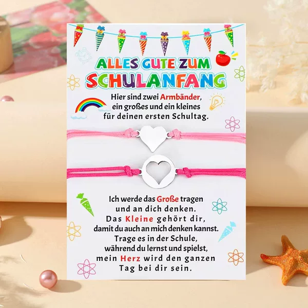 Cross-border European and American School Season Bracelet Creative Stainless Steel Heart-shaped Dopamine Style German Card Parent-child Bracelet