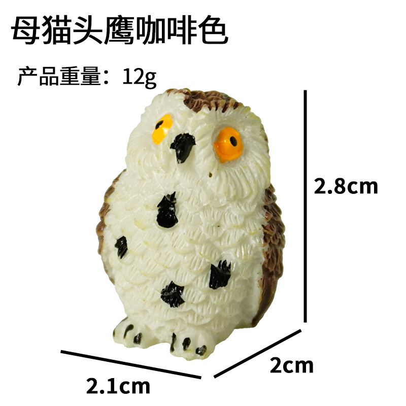 Regalo de búho resina de búho con patas expuestas Adornos decorativos de búho musgo micro paisaje plantas verdes creativas