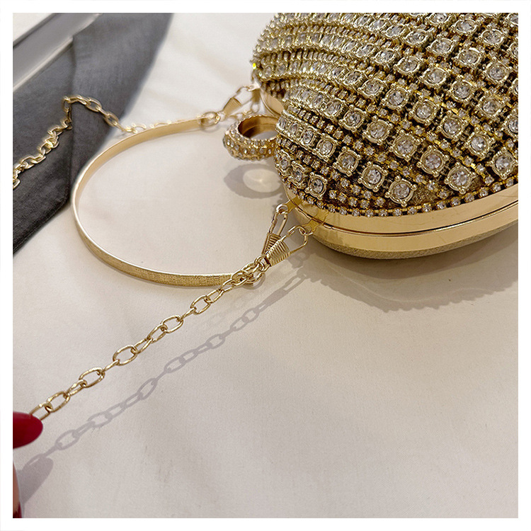 Plata Colores Oro Metal Forma De Corazón Diamante De Imitación En Forma De Corazon Bolsos De Noche display picture 15