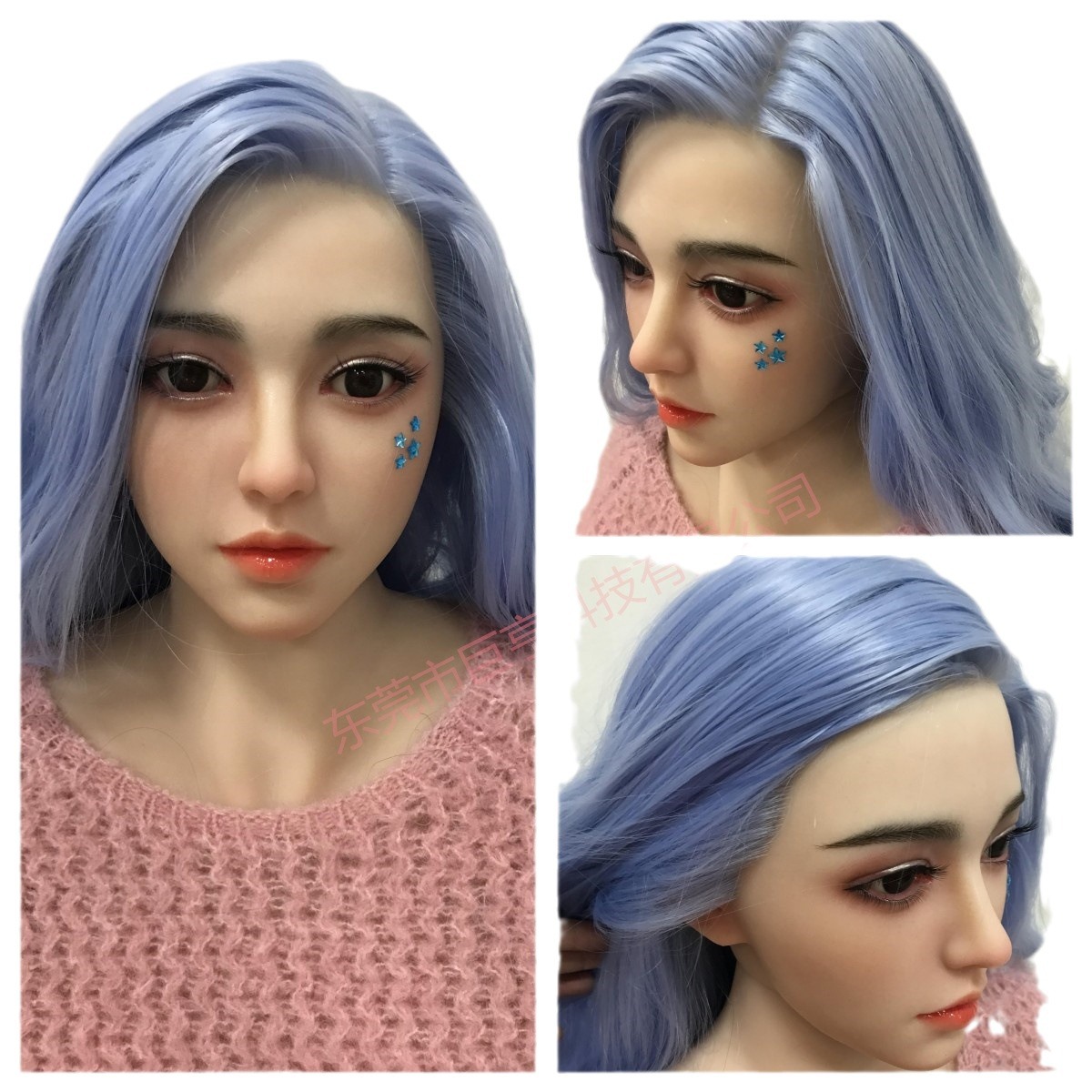Entidad muñeca TPE cabeza deliciosa cabeza de silicona hecha a mano plantación de cabello múltiples tipos de cabeza opcional permanente exquisito modelo de cabeza al por mayor