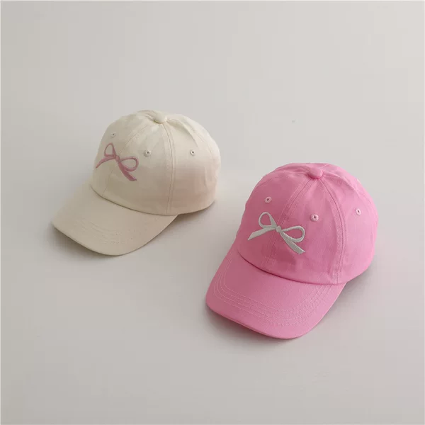 Children's Baseball Cap Spring and Autumn Thin Girl's Sweet Bow Hat Summer Outdoor Sunshade Baby Cap