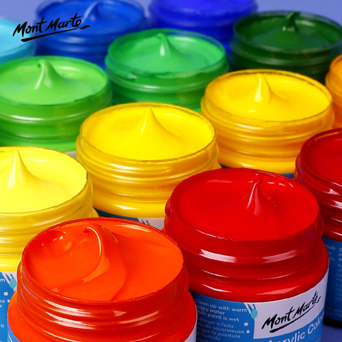 Montmartre paint set 500ml large bottle training institution studio 48 colors waterproof wall paint acrylic paint