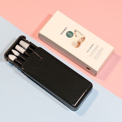 Cross-border new all-in-one silicone cotton swab stick, reusable cosmetic cotton swab, double-ended silicone cotton swab stick