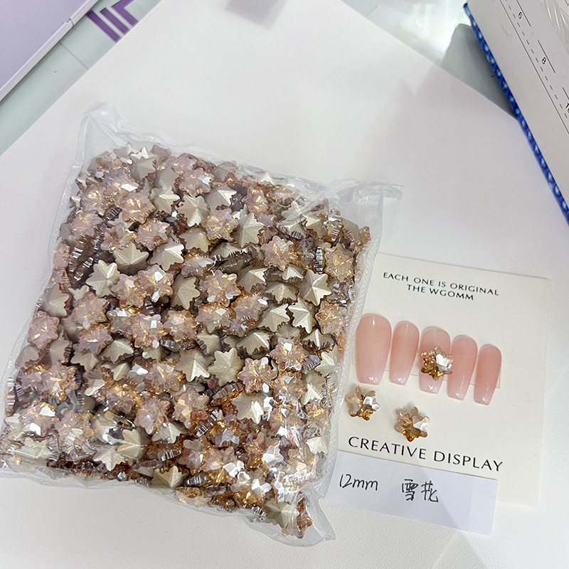 [KKK04-35] champagne snowflake 12 * 12mm