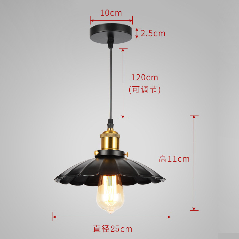 Araña retro estadounidense transfronteriza, pequeña falda negra, araña de hierro forjado, cafetería creativa, barra, restaurante, araña