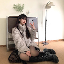 2025新款少女月影立领皮草小火山努努染尖环保皮草外套女冬毛毛