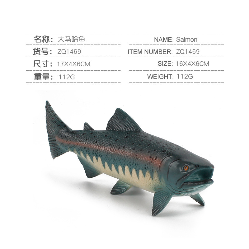 Simulación cognitiva para niños peces marinos atún salmón trucha Lobo pescado modelo Decoración Juguetes exportación transfronteriza