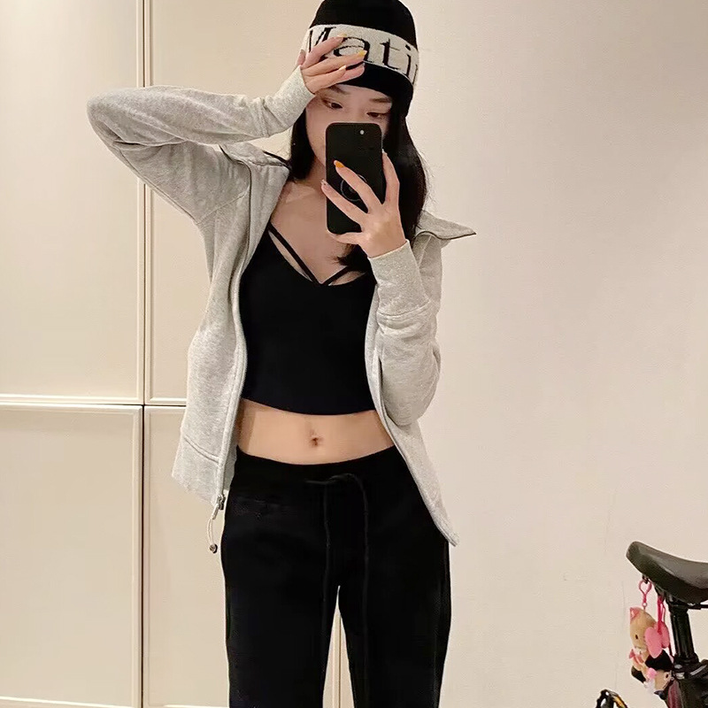 Autumn short cardigan with hood