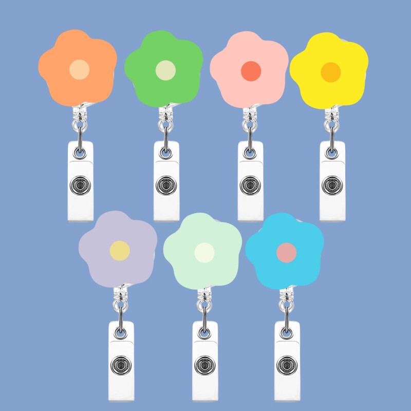 Nurse Badge buckle cartoon flower easy pull buckle telescopic buckle doctor hospital student badge lanyard ID card holder